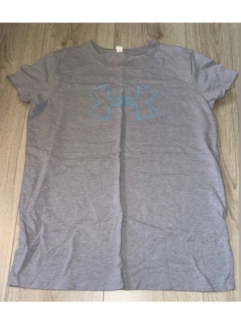 Under Armour Gray Short Sleeve Tee with Blue Logo